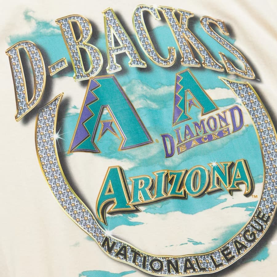 Футболка Mitchell & Ness Natural Arizona Diamondbacks Cooperstown Collection Crown Jewels T-Shirt