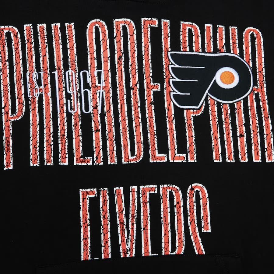 Худи Mitchell & Ness Black Philadelphia Flyers Team OG Fleece Pullover Hoodie