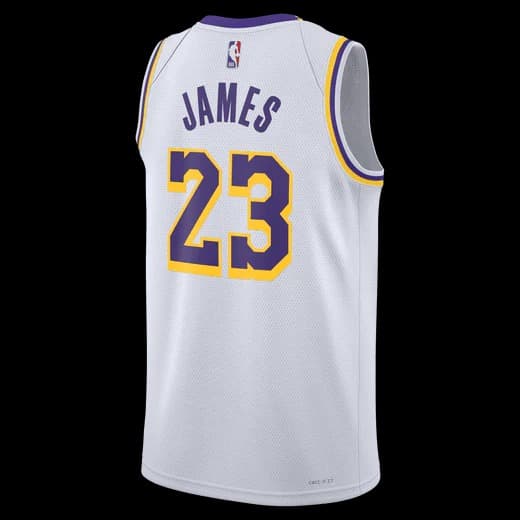 Баскетбольная джерси 2023-24 Los Angeles Lakers LeBron James #23 Swingman Association Edition White Jersey