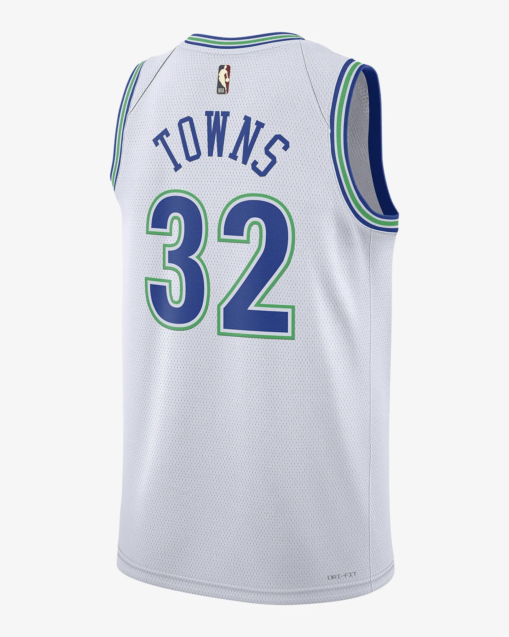 Баскетбольная джерси 2023-24 Minnesota Timberwolves Karl-Anthony Towns #32 Swingman Hardwood Classics White Jersey