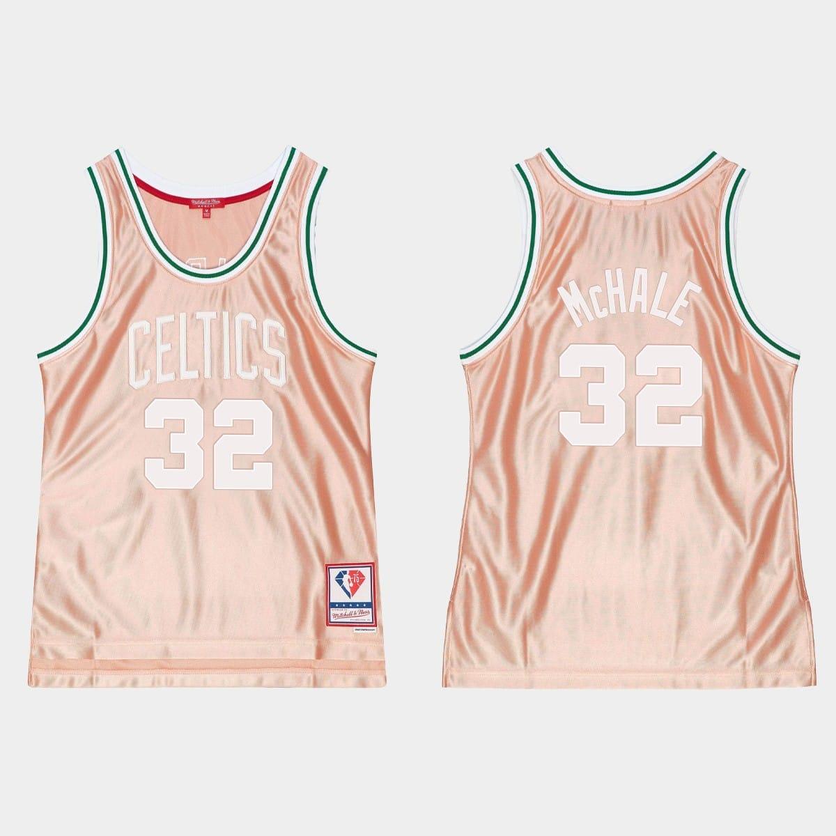 Баскетбольная джерси 1985-86 Boston Celtics #32 Kevin McHale 75th Anniversary Rose Gold Jersey