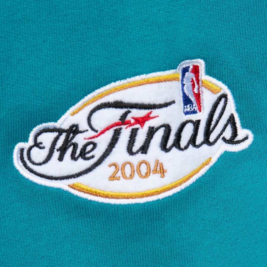 Худи Mitchell & Ness Teal Detroit Pistons Team OG 3.0 Vintage Fleece Pullover Hoodie