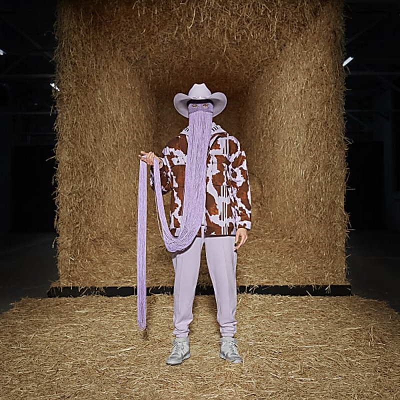 Куртка adidas Ivy Park Denim Cow-Print Jacket (All Gender) AOP Cow Hide/Purple Glow