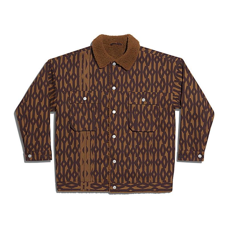Куртка adidas Ivy Park Denim Monogram Jacket (All Gender) Wild Brown/Night Red