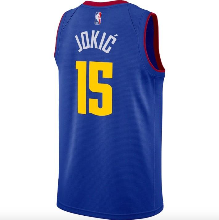 Баскетбольная джерси 2020-21 Denver Nuggets #15 Nikola Jokic Jordan Statement Blue Jersey