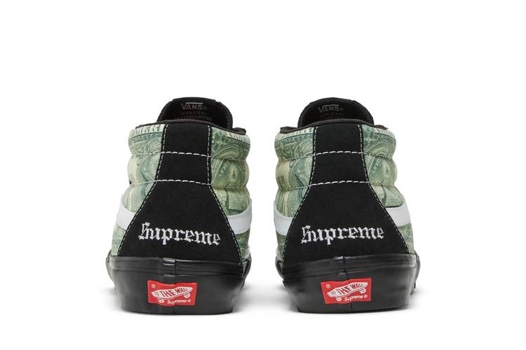 Кроссовки Supreme x Vans Skate Grosso Mid 'Dollar Bill - Black'