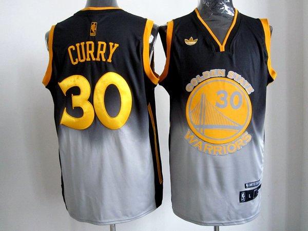 Баскетбольная джерси 2015 Curry #30 Black Grey Fadeaway Fashion