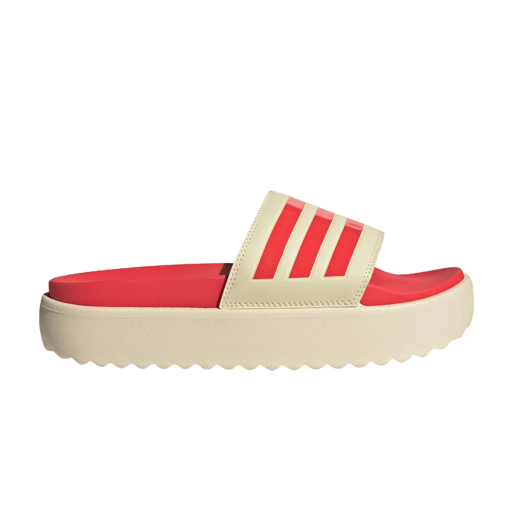 Adidas-Wmns-Adilette-Platform-Slide-Warm-Vanilla-Semi-Lucid-Red
