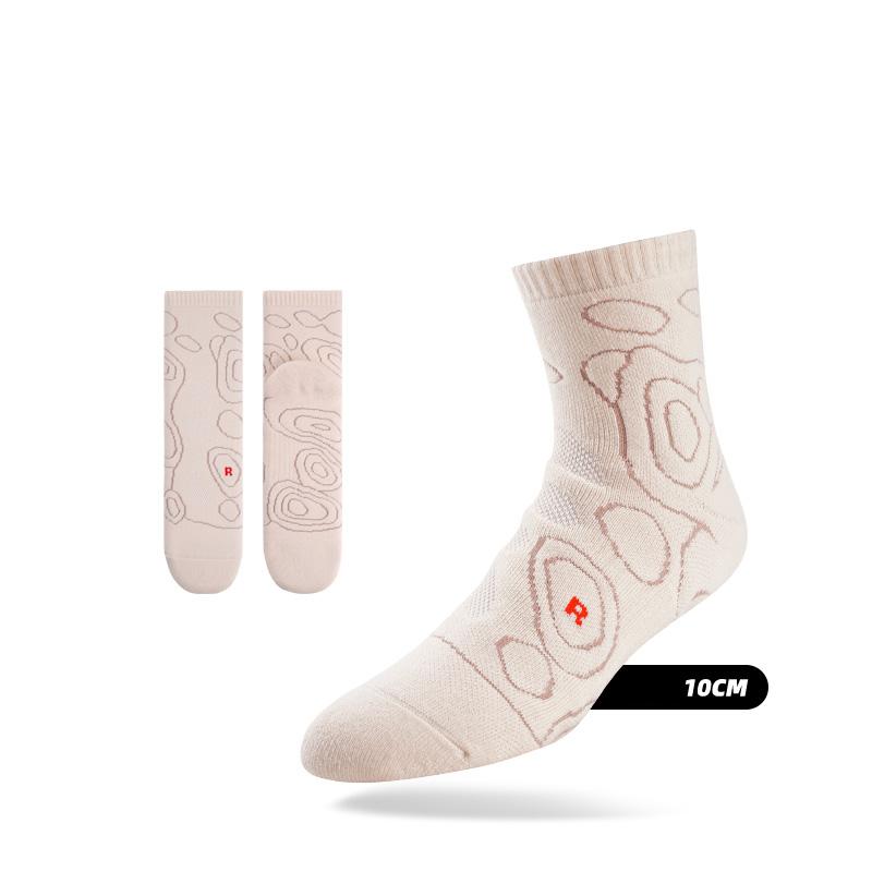 Ehot-Circles-Beige-Quarter-Socks