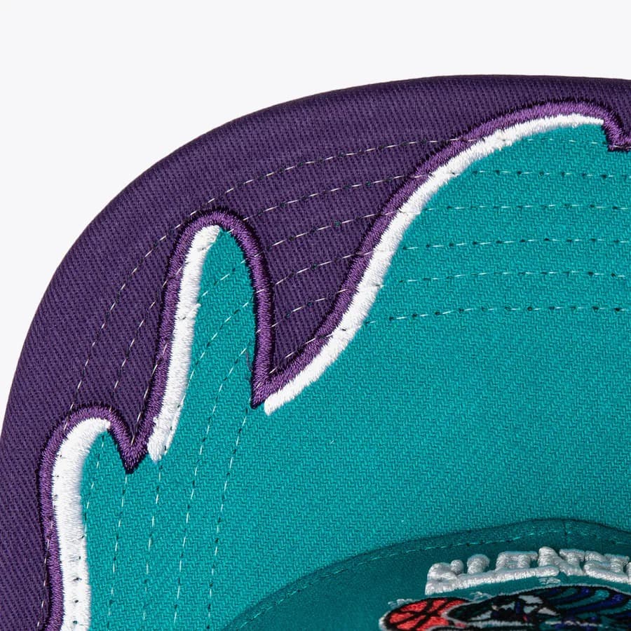 Бейсболка Mitchell & Ness Teal Charlotte Hornets Hardwood Classics Rising Tide OG Snapback Hat