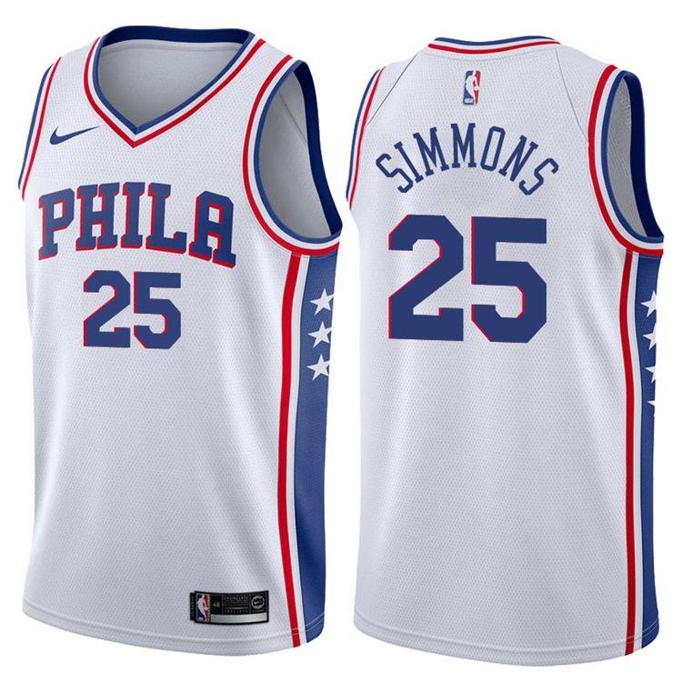 Баскетбольная джерси 2017-18 Ben Simmons Philadelphia 76ers #25 Association White