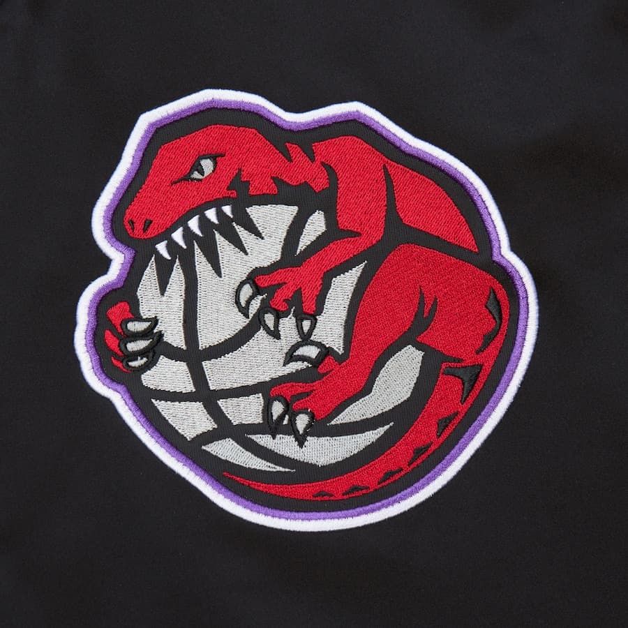 Бомбер Mitchell & Ness Black Toronto Raptors Primetime Vintage Satin Full-Snap Jacket