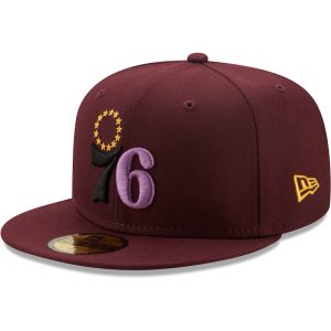 Mens-New-Era-Maroon-Philadelphia-76ers-Color-Park-59FIFTY-Fitted-Hat-300x300