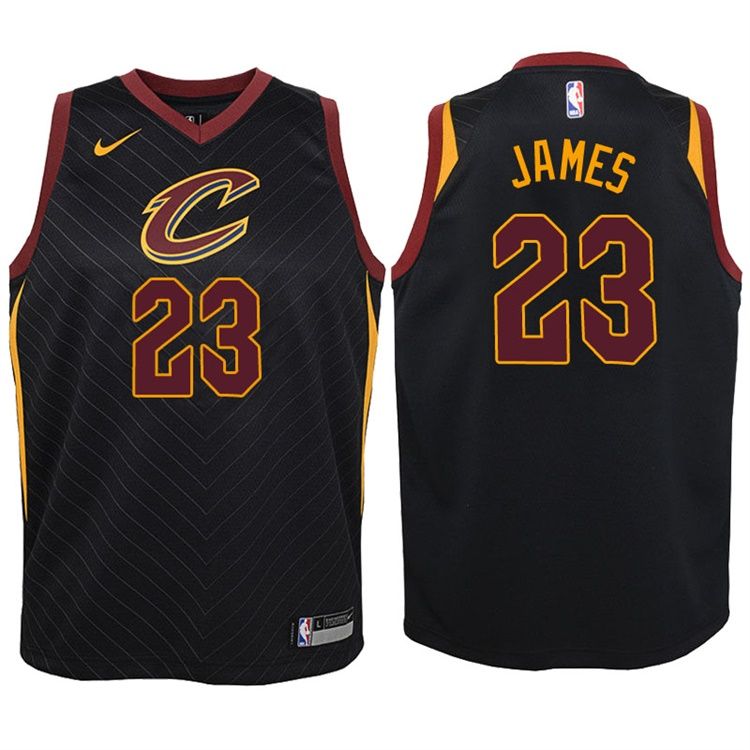 Баскетбольная джерси 2017-18 LeBron James Cleveland Cavaliers #23 Statement Black
