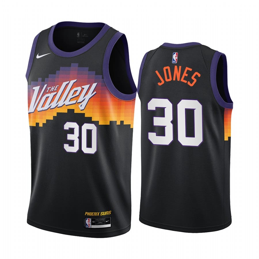 Баскетбольная джерси 2020-21 Phoenix Suns #30 Damian Jones City Edition Black Swingman Jersey
