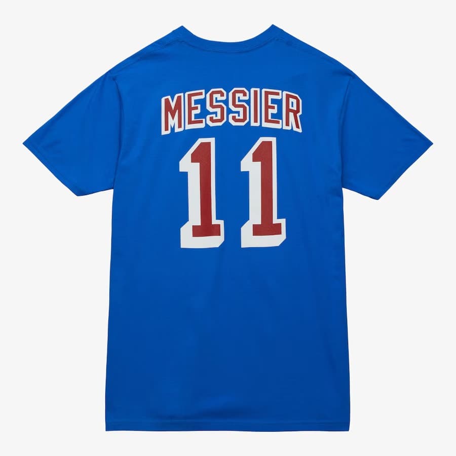 Футболка Mitchell & Ness Mark Messier Blue New York Rangers Name & Number T-Shirt