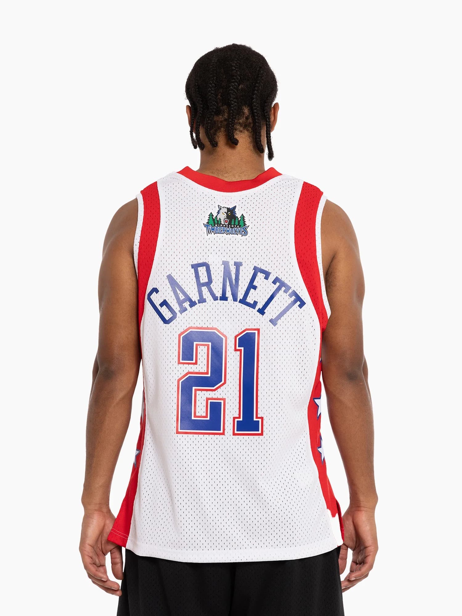 Баскетбольная джерси 2004 All Star Game Kevin Garnett #21 Hardwood Classics Throwback NBA Swingman White Jersey