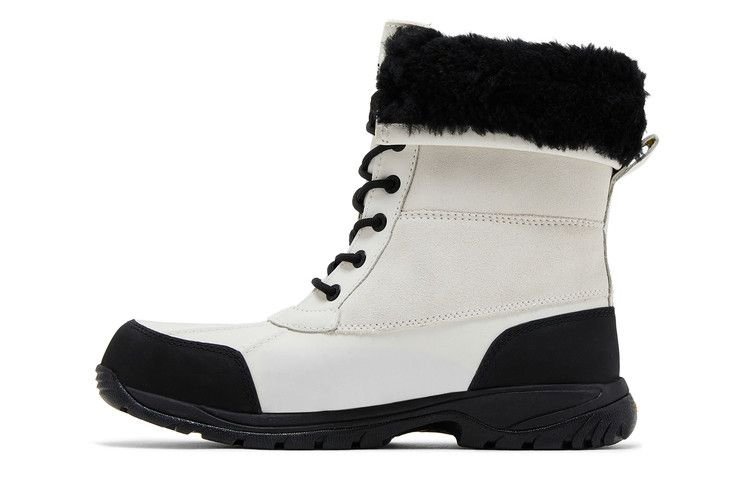 UGG Butte Waterproof Leather Snow Boot 'White Black'