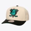 Mitchell-Ness-Cream-Anaheim-Ducks-Vintage-Hockey-Overspray-Pro-Crown-Snapback-Hat-100x100