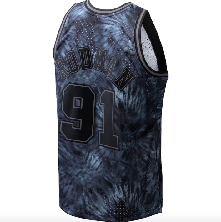 Баскетбольная джерси 1995-96 Chicago Bulls #91 Dennis Rodman Mitchell & Ness Tie-Dye Black Jersey