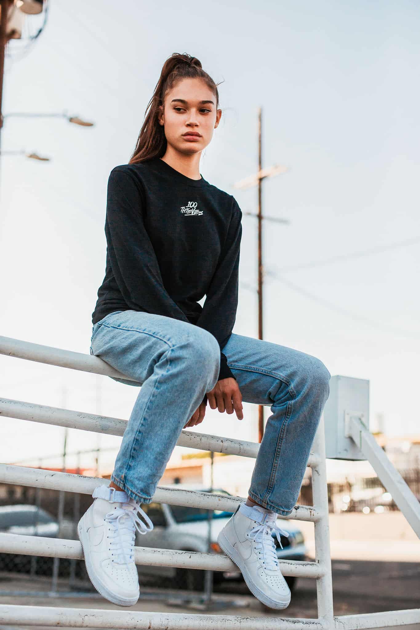 Футболка 100 Thieves Midnight Long Sleeve Tee Black