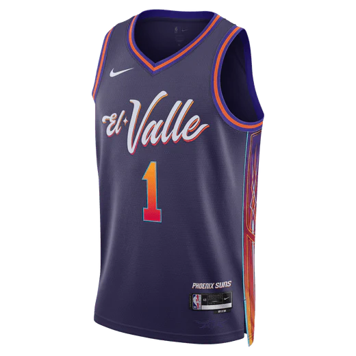 Баскетбольная джерси 2023-24 Phoenix Suns Devin Booker #1 Swingman City Edition Purple Jersey