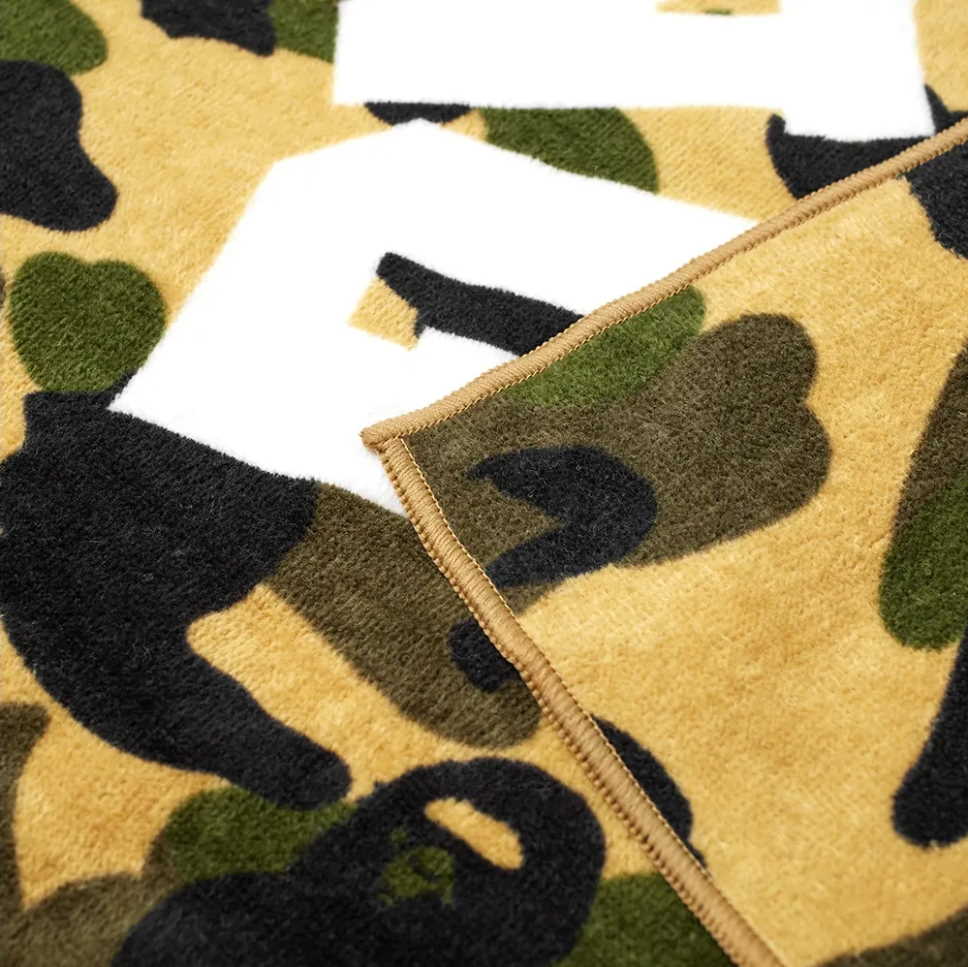 BAPE-1st-Camo-College-Logo-Beach-Towel-Yellow-3
