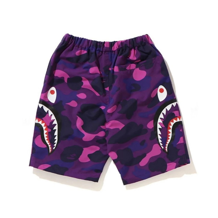 Спортивные шорты BAPE Color Camo Side Shark Beach Shorts Purple