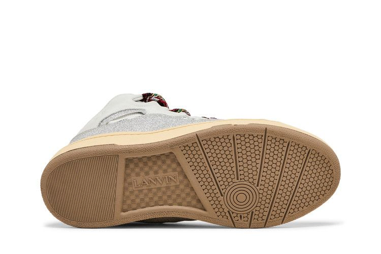 Кроссовки Lanvin Curb Leather and Glitter Sneakers 'White'