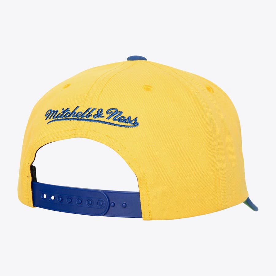 Бейсболка Mitchell & Ness Gold St. Louis Blues Boom Text Pro Vintage Snapback Hat