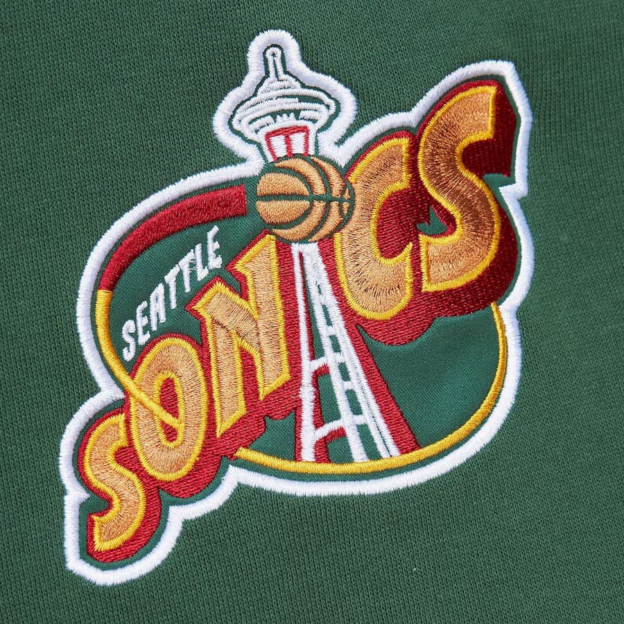 Худи Mitchell & Ness Gary Payton Green Seattle SuperSonics Name & Number Fleece Pullover Hoodie