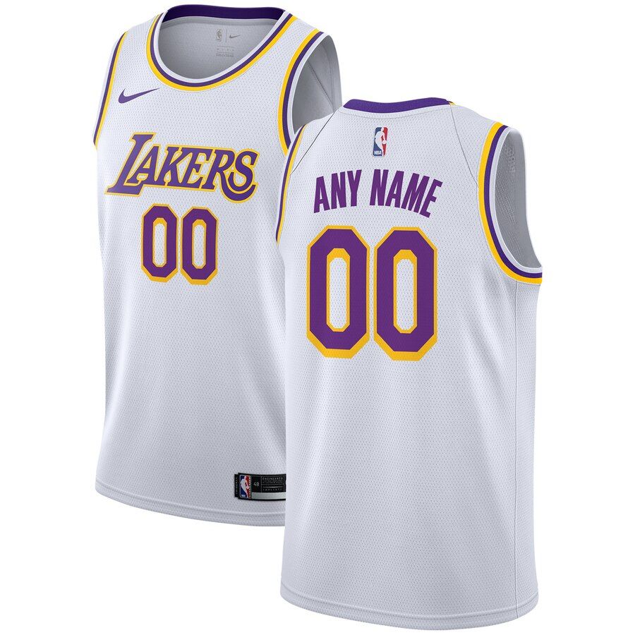 Баскетбольная джерси 2019-20 Lakers Swingman Custom White Association Edition