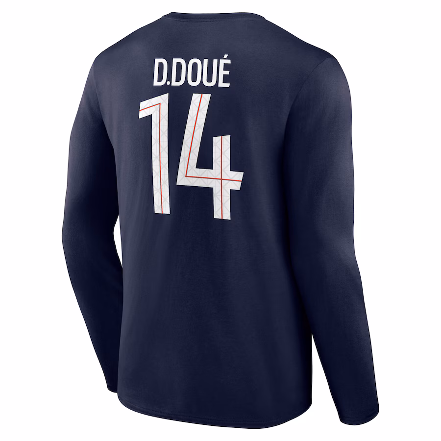 Футбольный лонгслив PSG Nike D.Doué 14 Graphic Long Sleeve T-Shirt - Navy - Mens