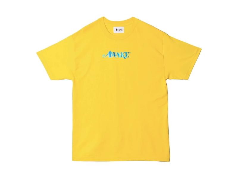 Футболка Awake Metallic Foil Logo Tee Yellow