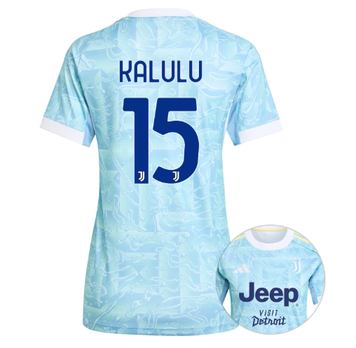 Женское футбольное джерси JUVENTUS away jersey 25/26 KALULU 15