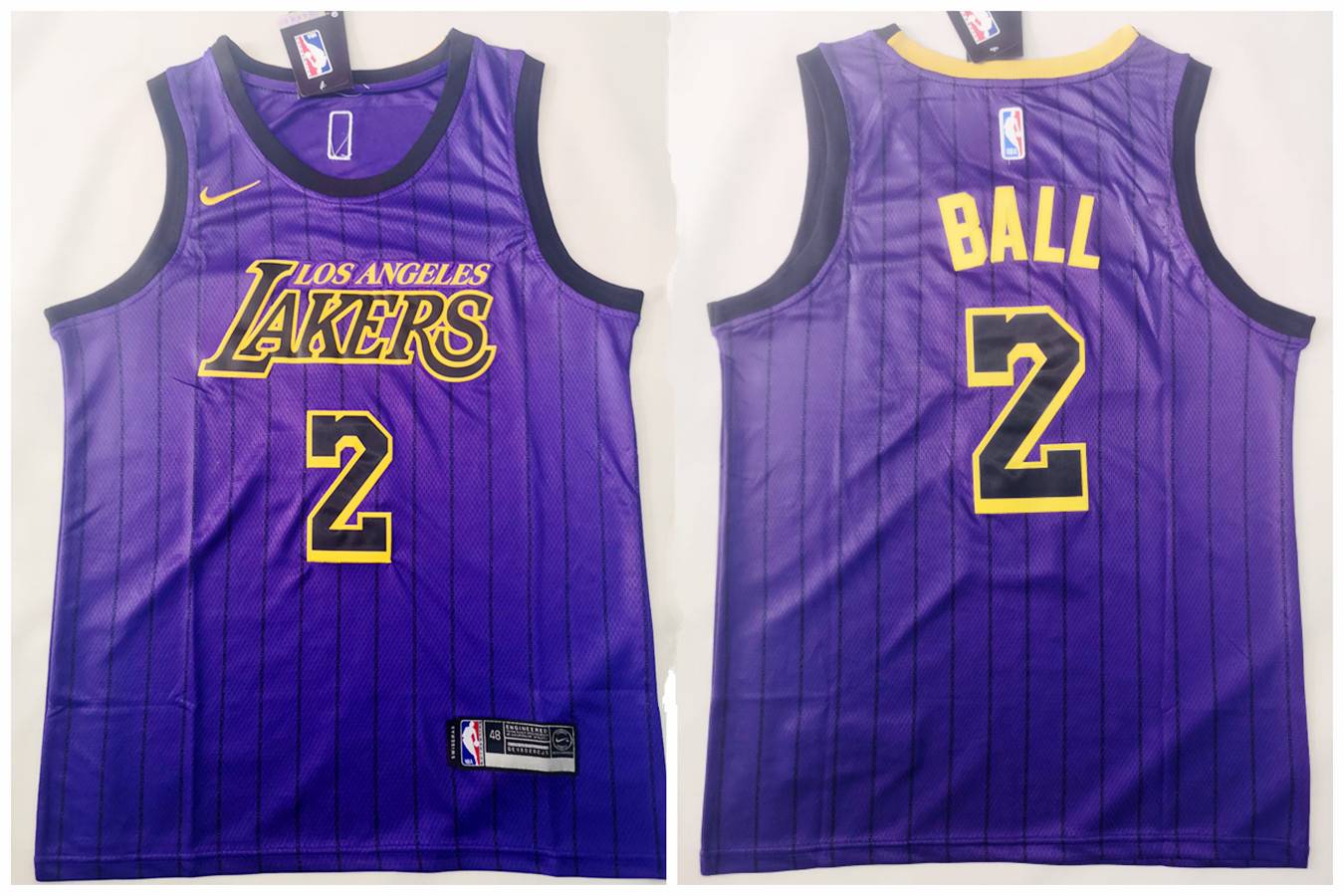 Баскетбольная джерси 2018-19 Los Angeles Lakers #2 Lonzo Ball Purple City