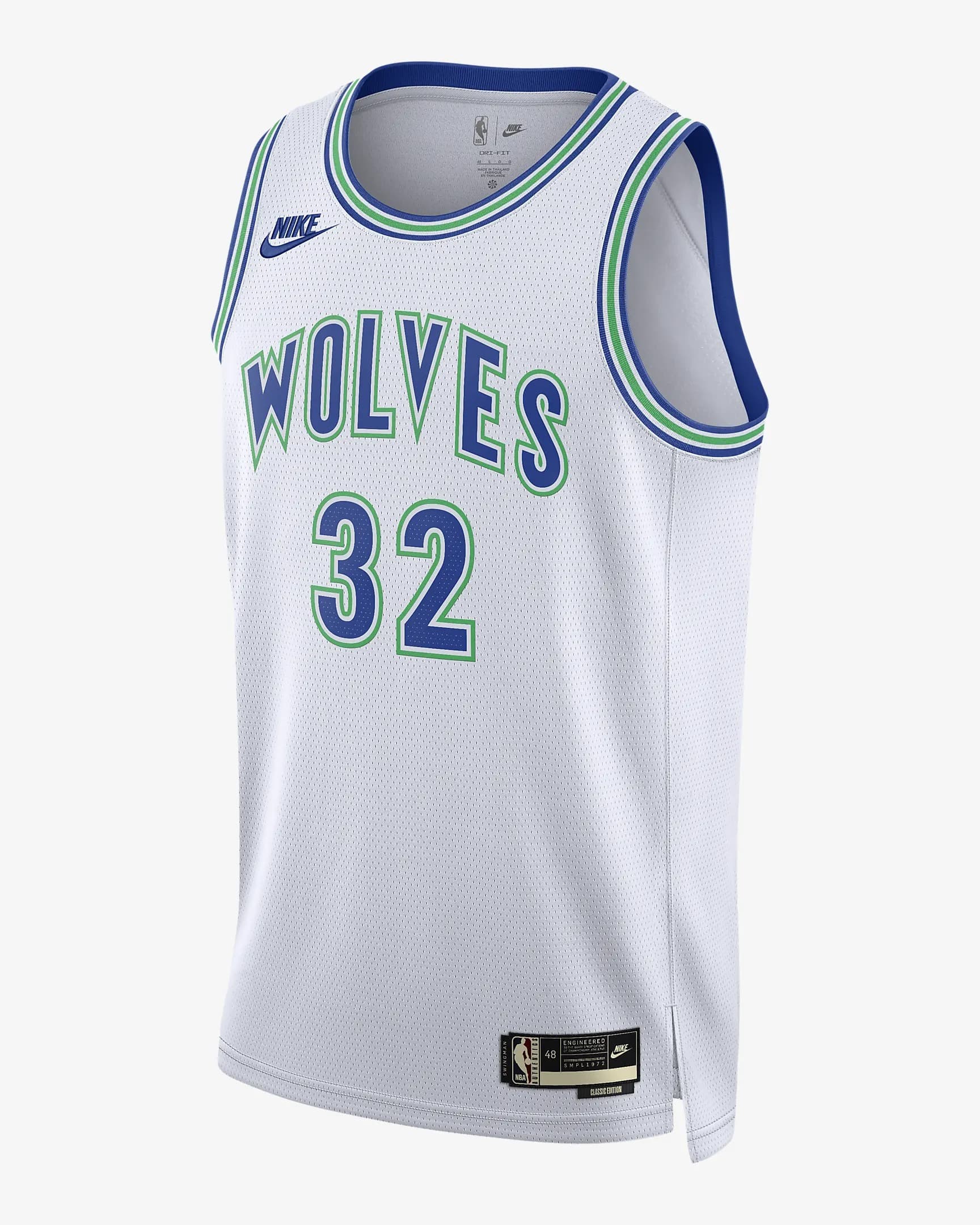 Баскетбольная джерси 2023-24 Minnesota Timberwolves Karl-Anthony Towns #32 Swingman Hardwood Classics White Jersey