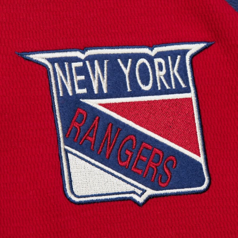 Лонгслив Mitchell & Ness Red New York Rangers Vintage Logo Thermal Henley Top
