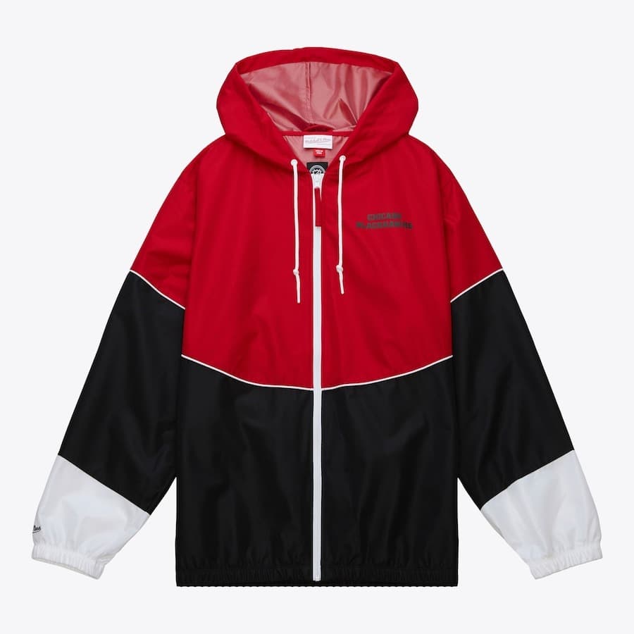 Куртка с капюшоном Mitchell & Ness Black Chicago Blackhawks Home Team Lightweight Full-Zip Windbreaker Jacket