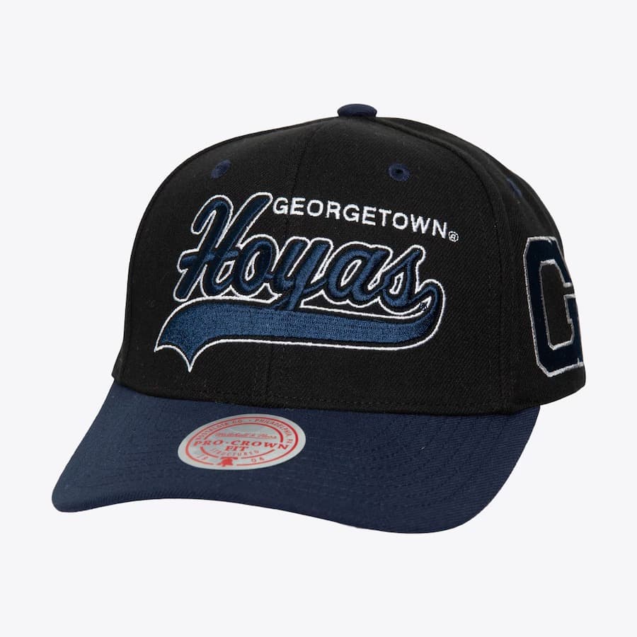 Бейсболка Mitchell & Ness Black Georgetown Hoyas Tailsweep 2.0 Pro Vintage Snapback Hat