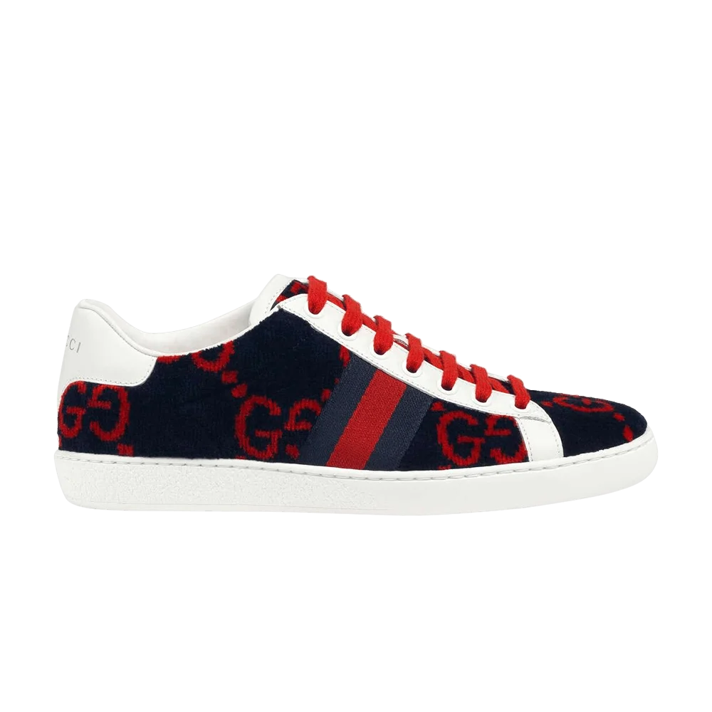 Кроссовки Gucci Wmns Ace GG Terry Cloth 'Blue Red'