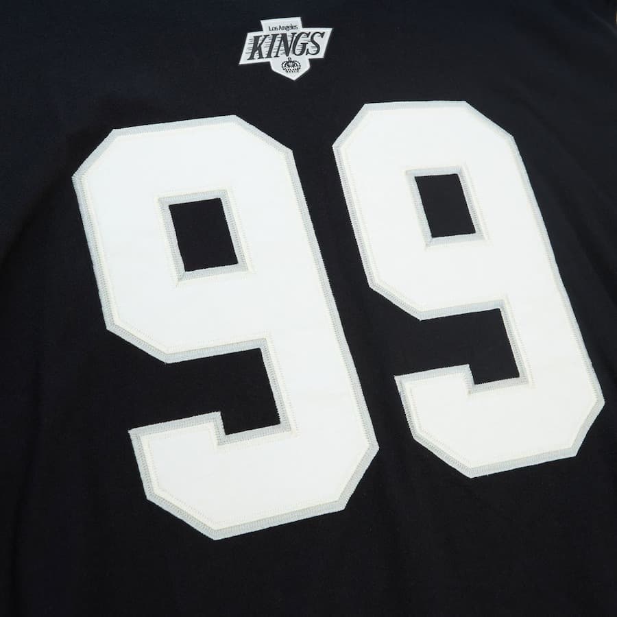 Футболка Mitchell & Ness Wayne Gretzky Black Los Angeles Kings Name & Number Icon Premium T-Shirt