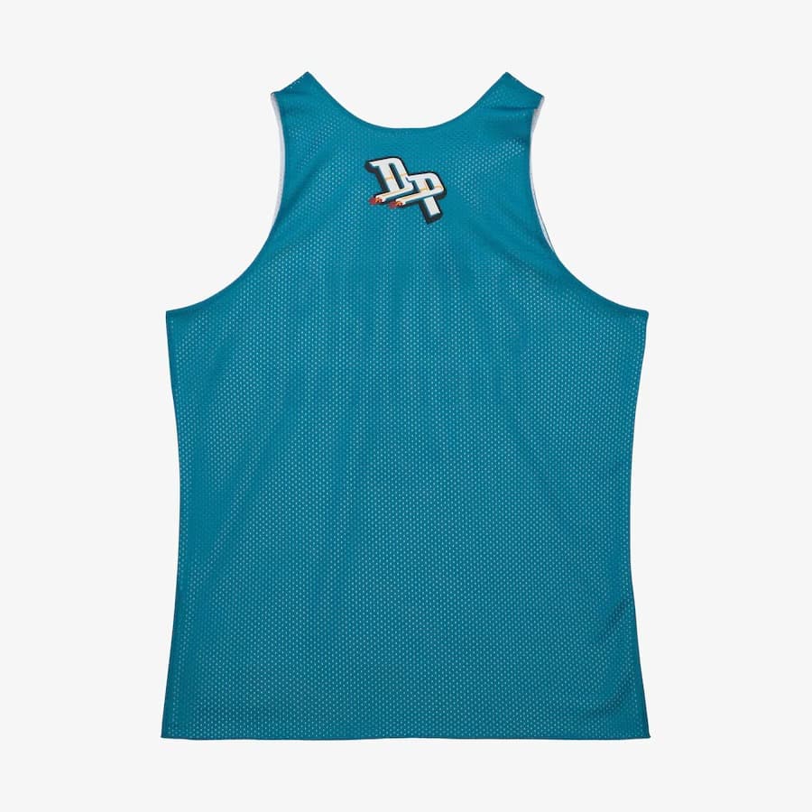 Майка Mitchell & Ness Teal Detroit Pistons Vintage Logo Mesh Practice Tank Top