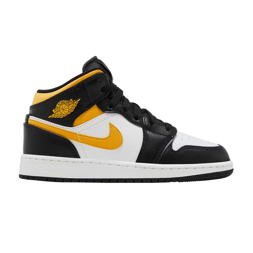 Krossovki-Air-Jordan-1-Mid-GS-Black-University-Gold