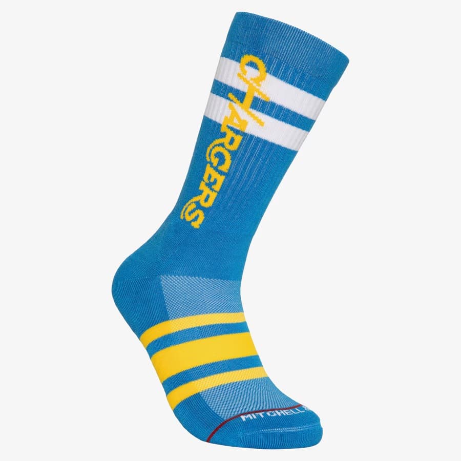 Спортивные носки Mitchell & Ness Los Angeles Chargers Lateral Crew Socks
