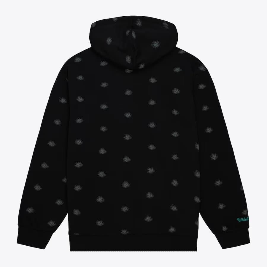 Худи Mitchell & Ness Black Vancouver Grizzlies Allover Print Fleece Pullover Hoodie