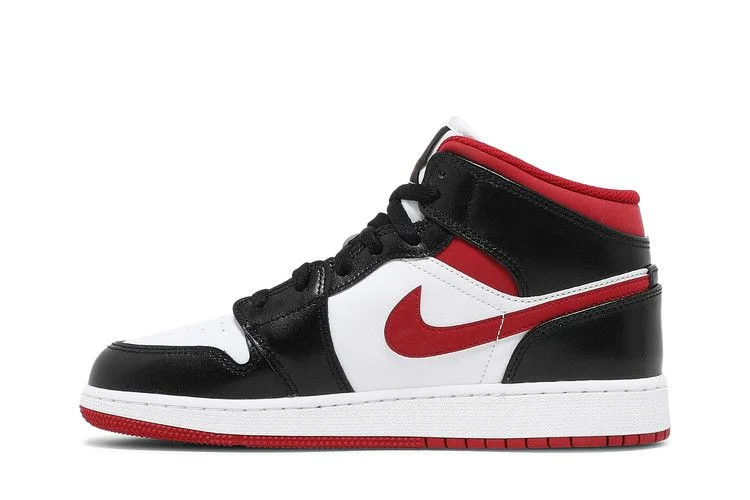 Кроссовки Air Jordan 1 Mid GS 'Black Gym Red'