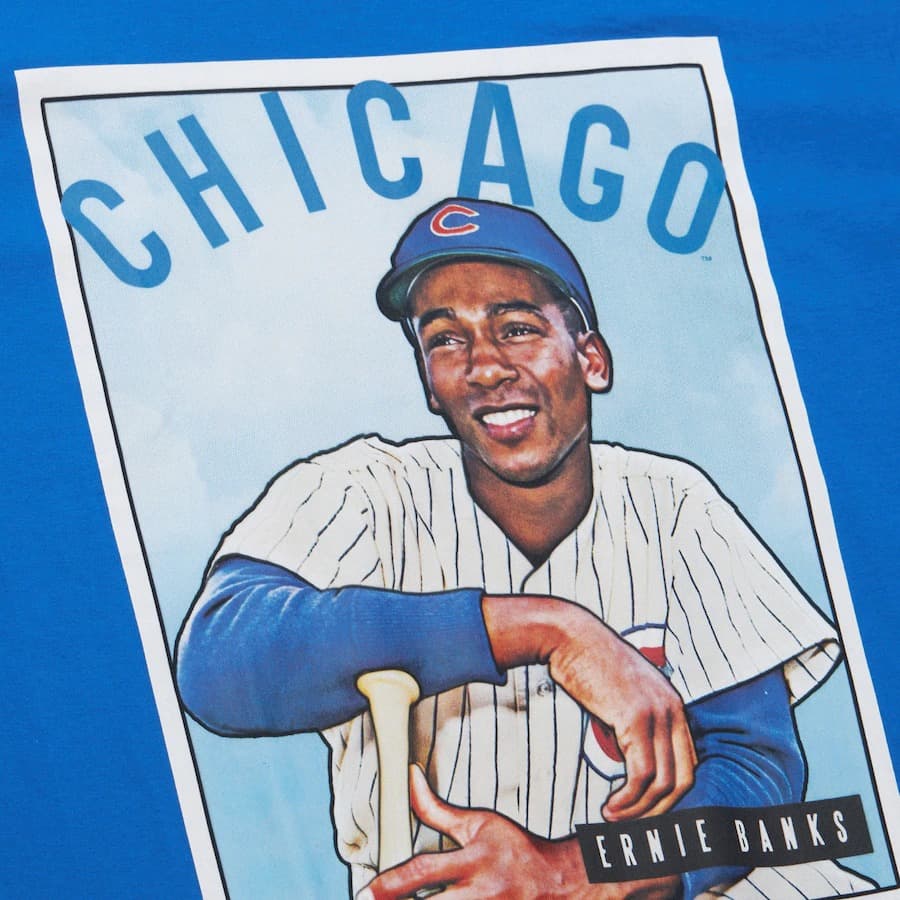 Футболка Mitchell & Ness Ernie Banks Royal Chicago Cubs Collectors Connection T-Shirt