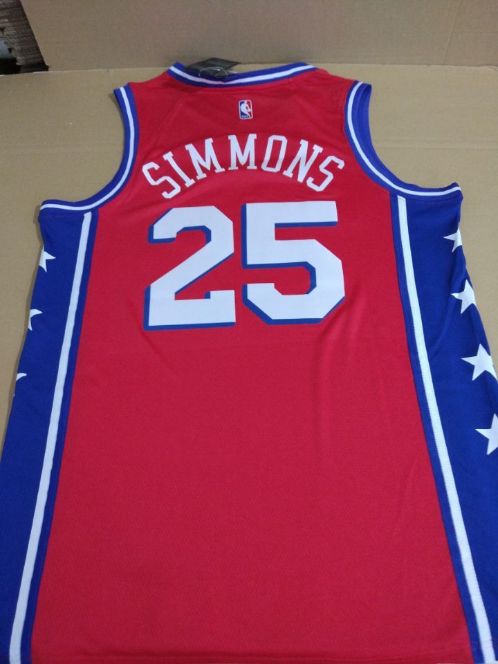 Баскетбольная джерси 2017-18 Ben Simmons Philadelphia 76ers #25 Statement Red