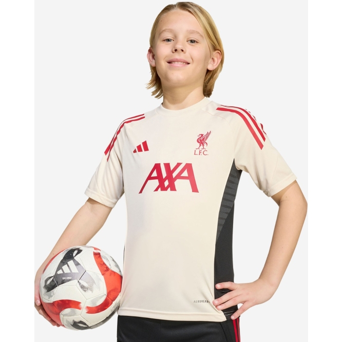 Детское тренировочное джерси Liverpool FC adidas Youth 25/26 Domestic Short Sleeve Training Top White